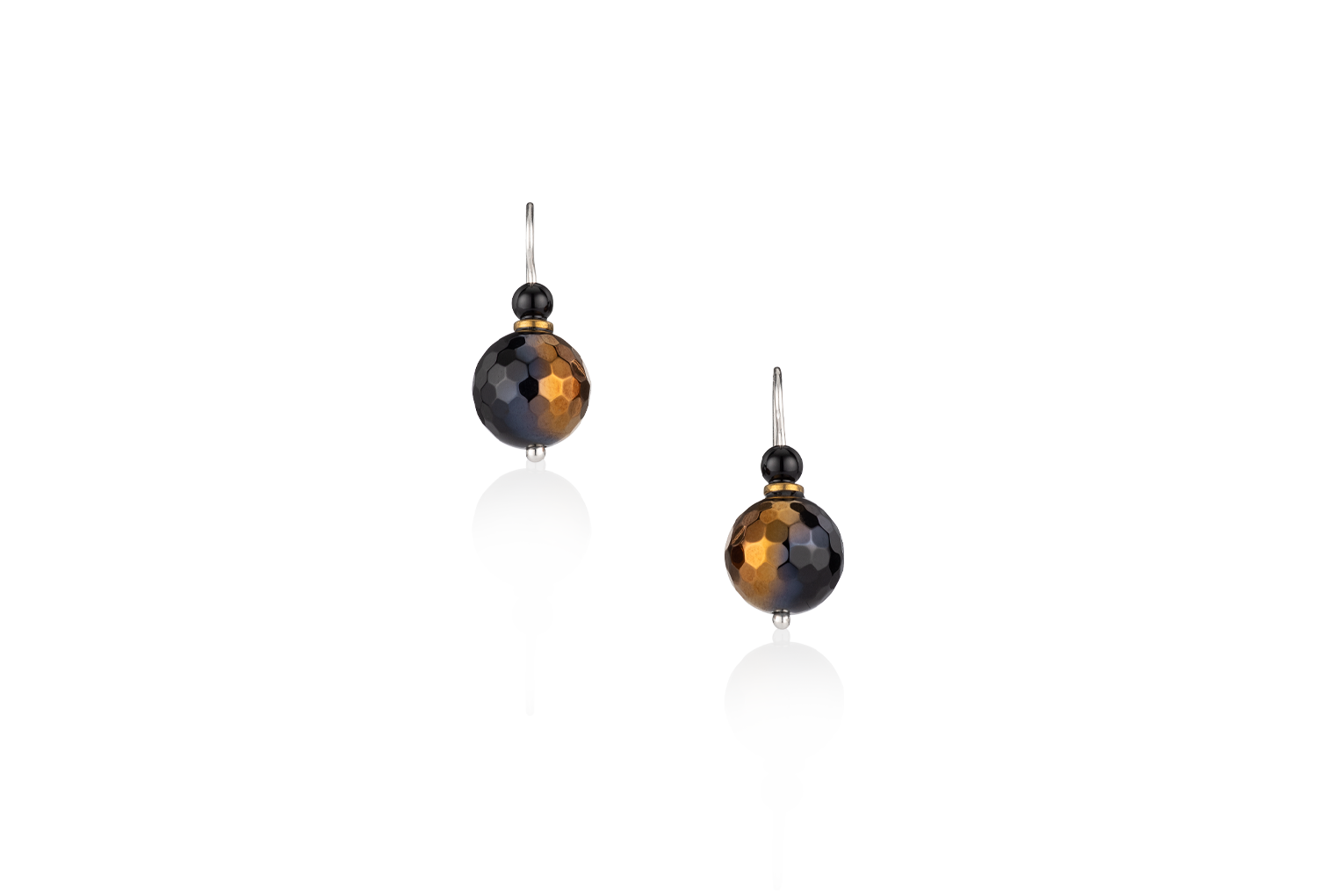 Black and Gold Agate Dangles