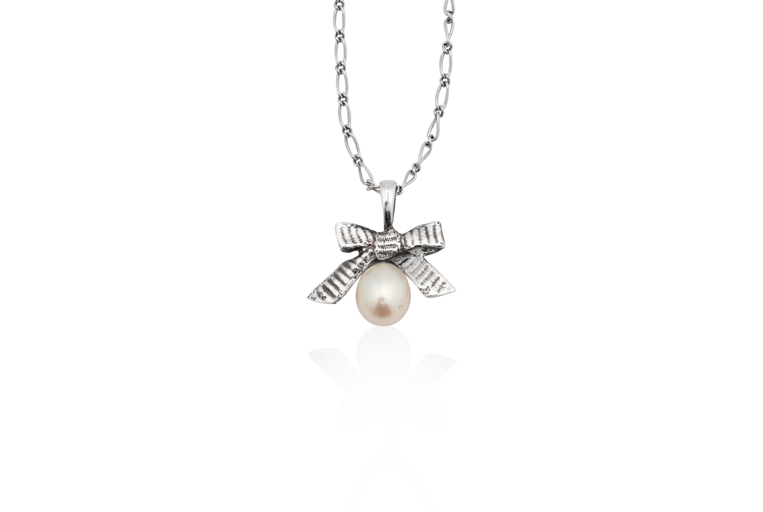 Petit Bow Pearl Pendant