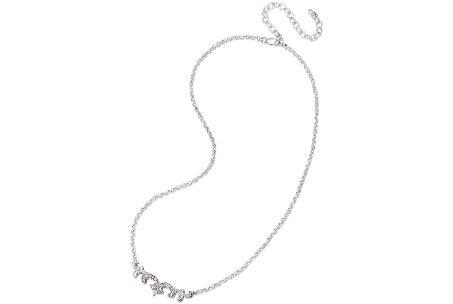 Scroll Diamond Necklace