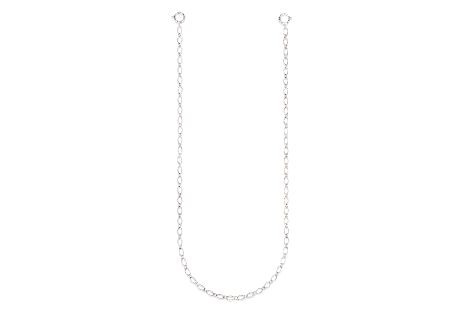 Silver Plated Oval Crimp Mask Chain