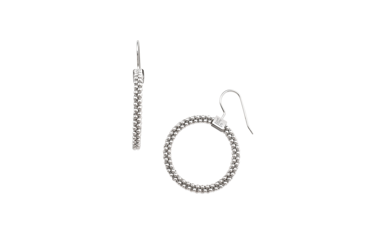 Halo Hoop Earrings Sterling Silver