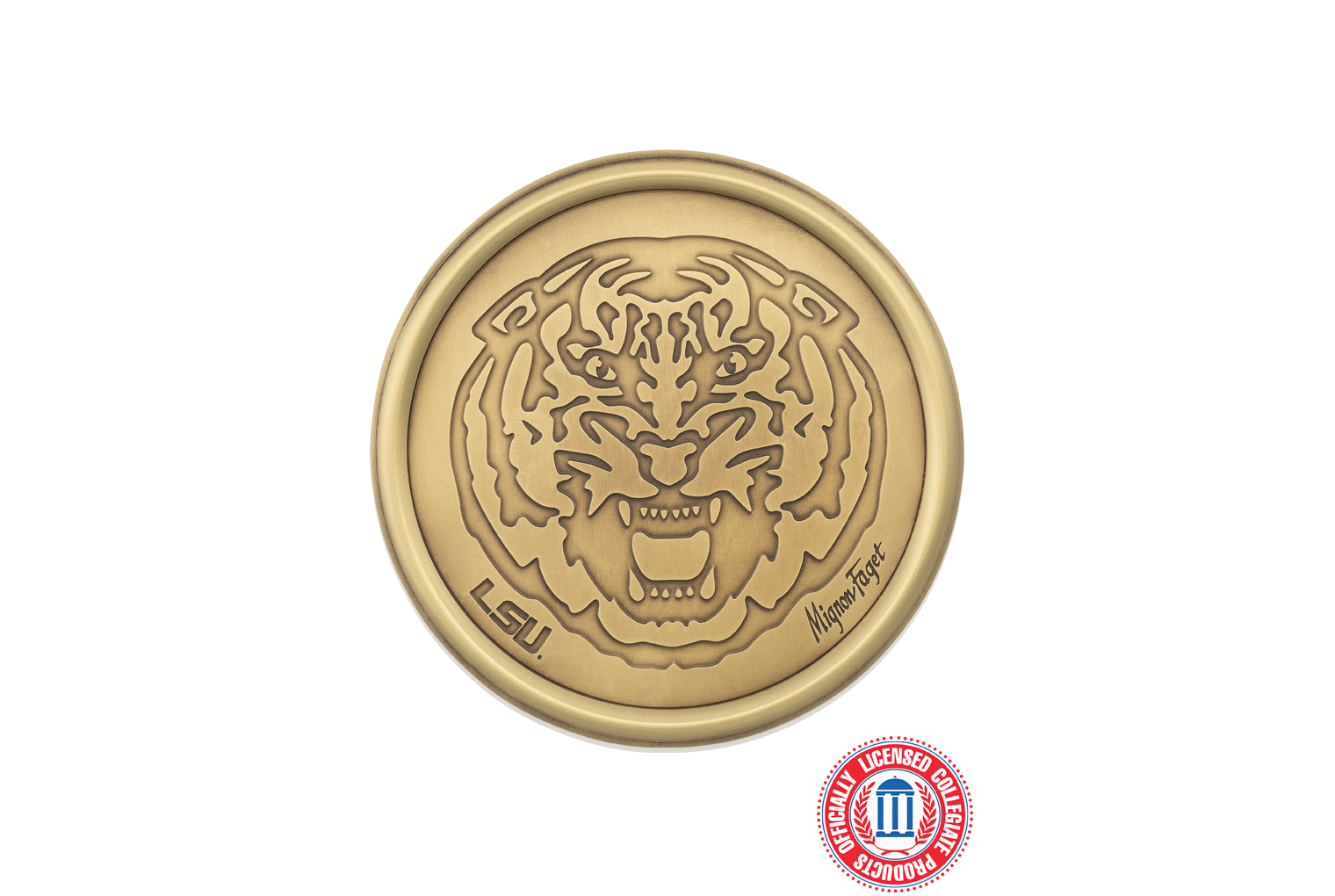 LSU Tiger Brass Coaster