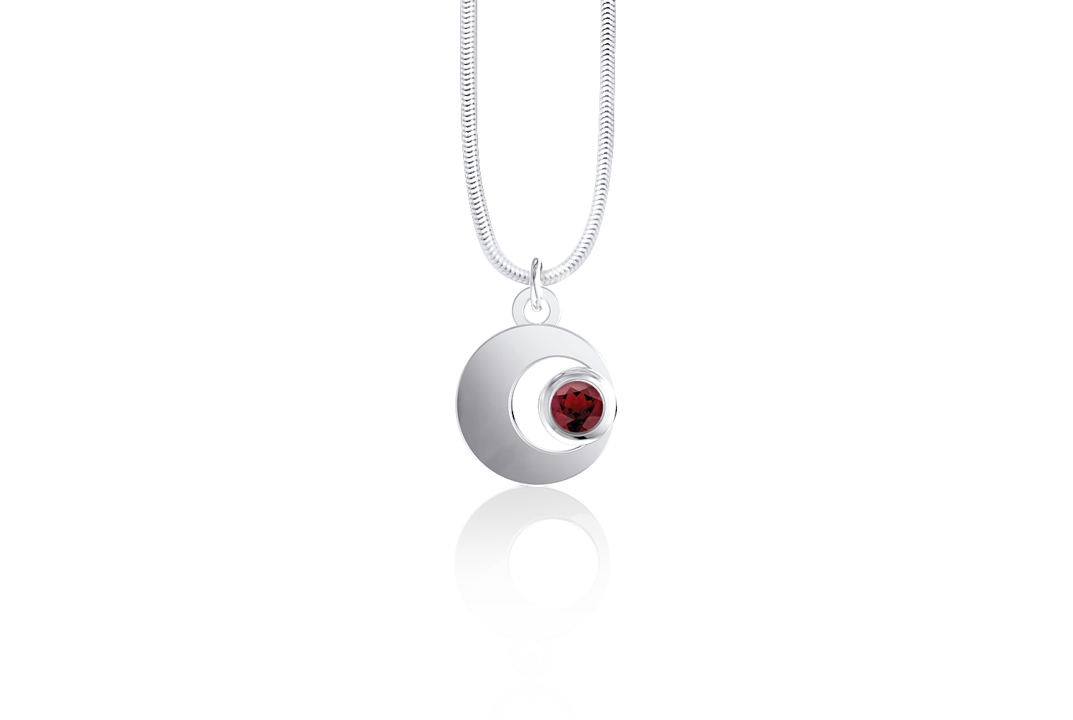 Crescent January Birthstone Amulet