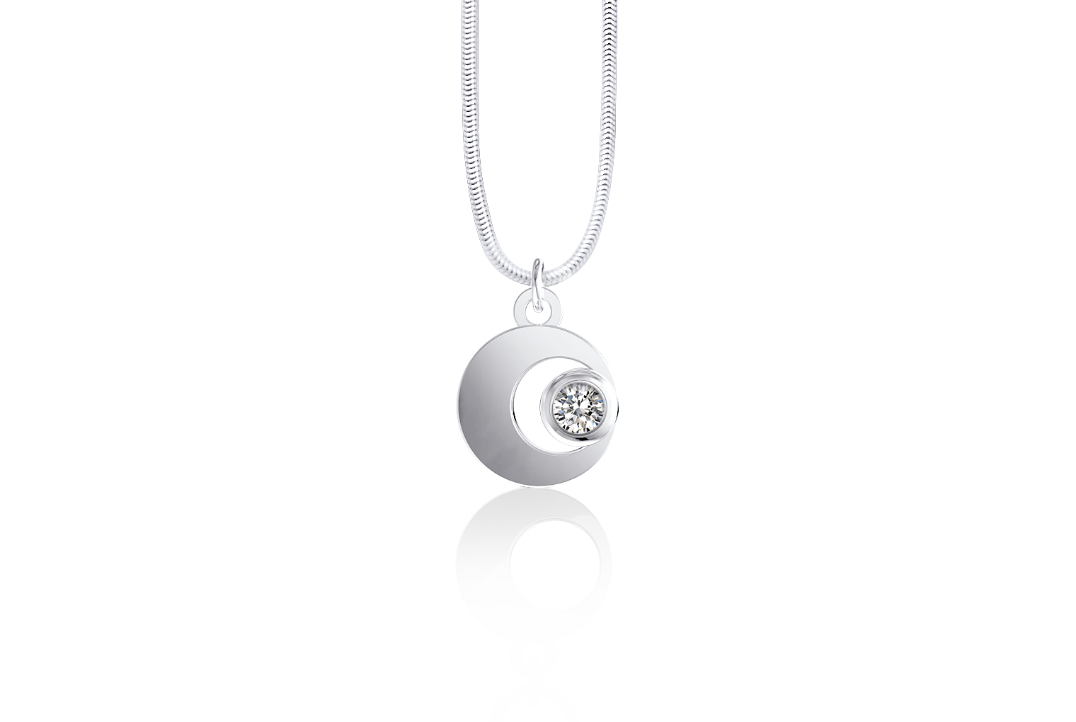 Crescent April Birthstone Amulet