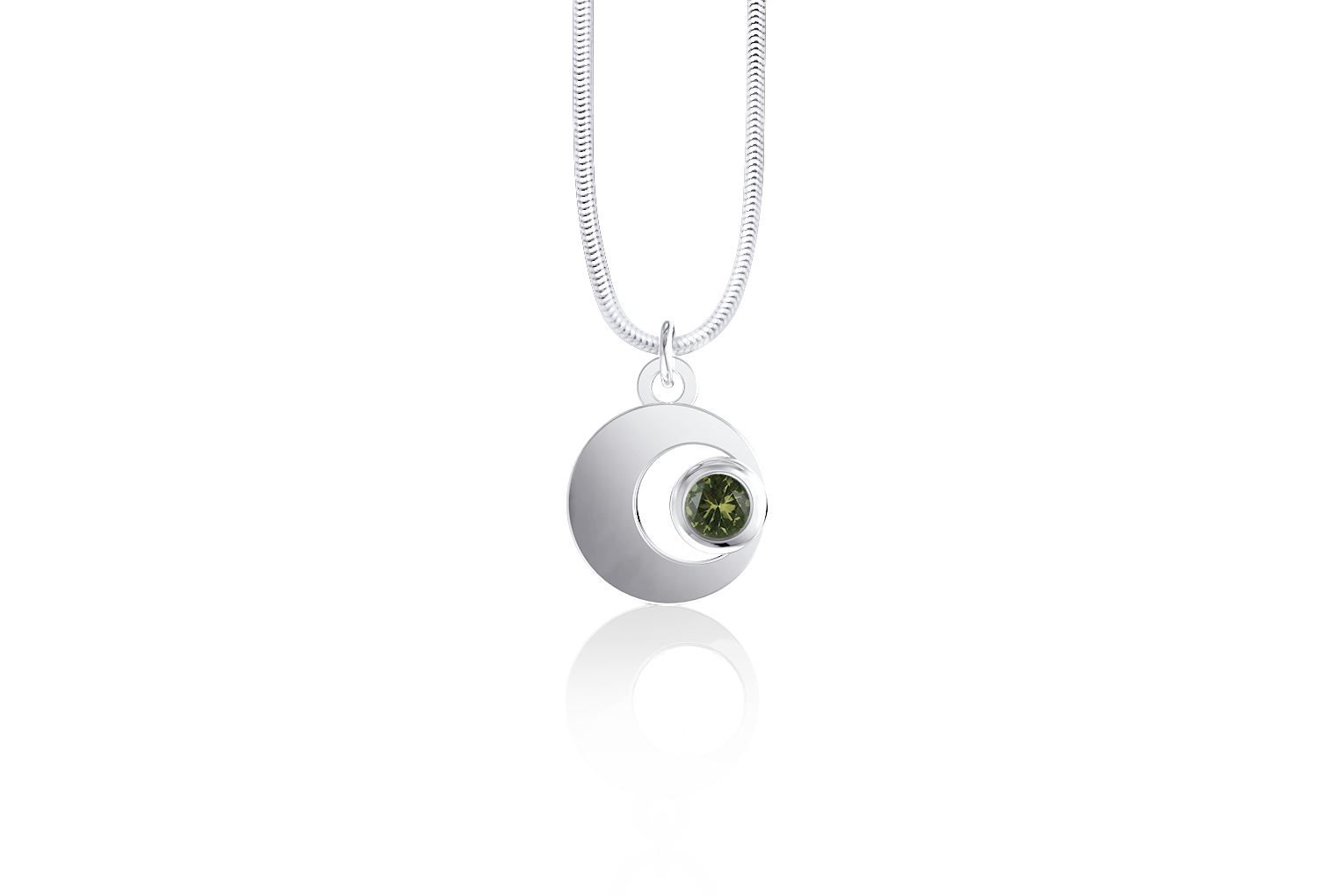 Crescent August Birthstone Amulet