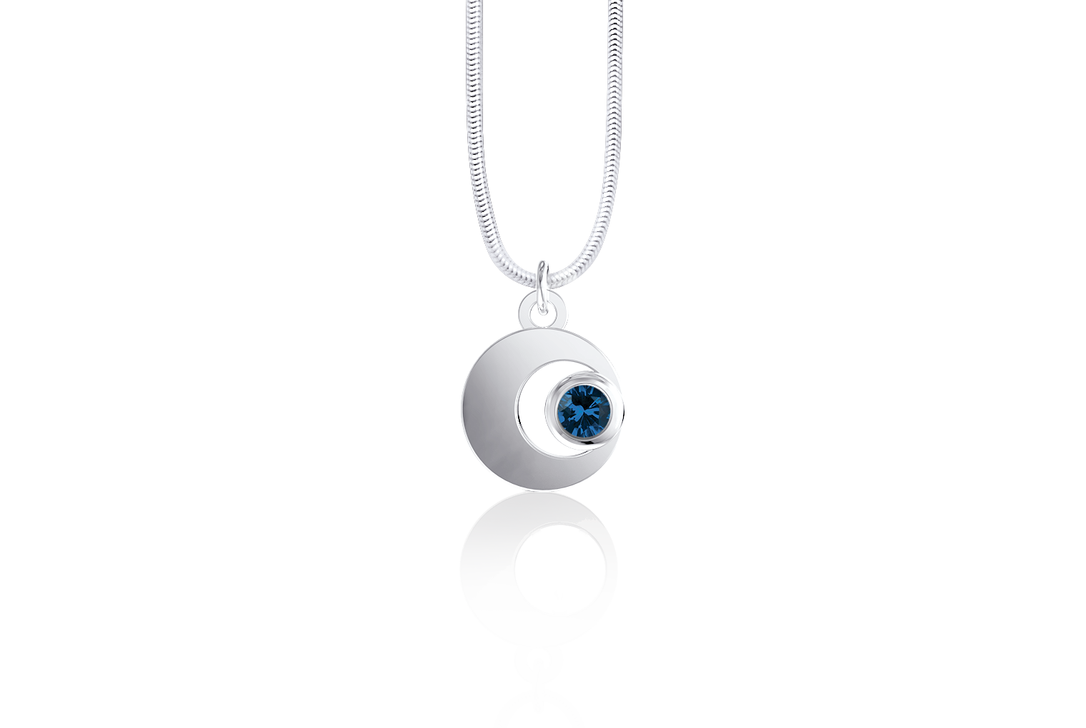 Crescent September Birthstone Amulet