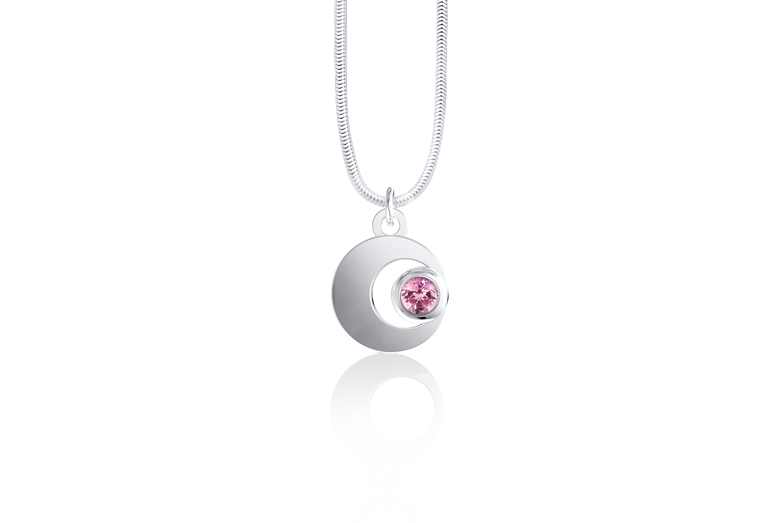 Crescent October Birthstone Amulet