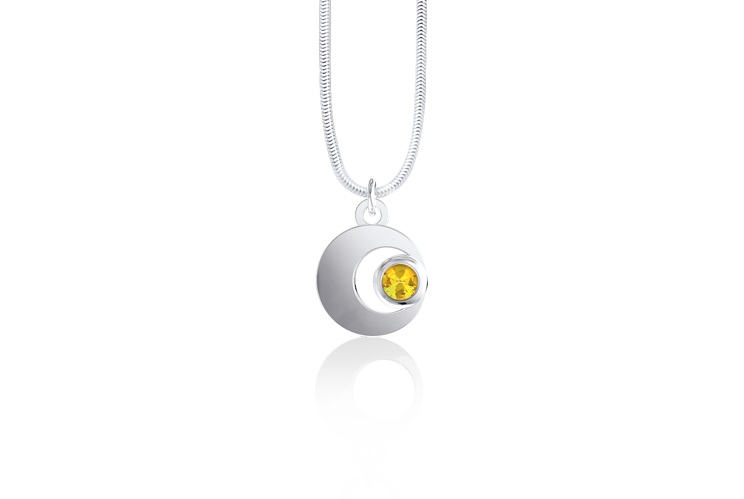 Crescent November Birthstone Amulet