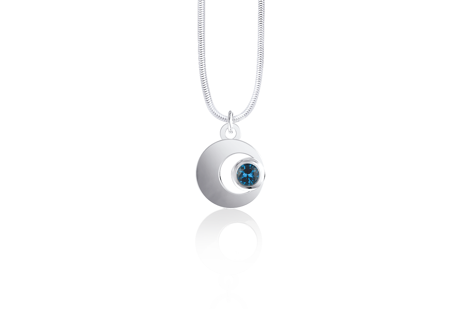 Crescent December Birthstone Amulet