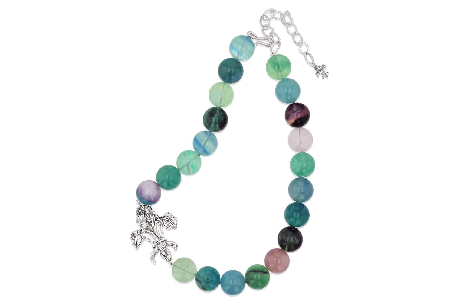 Iris Fluorite Gumball Necklace