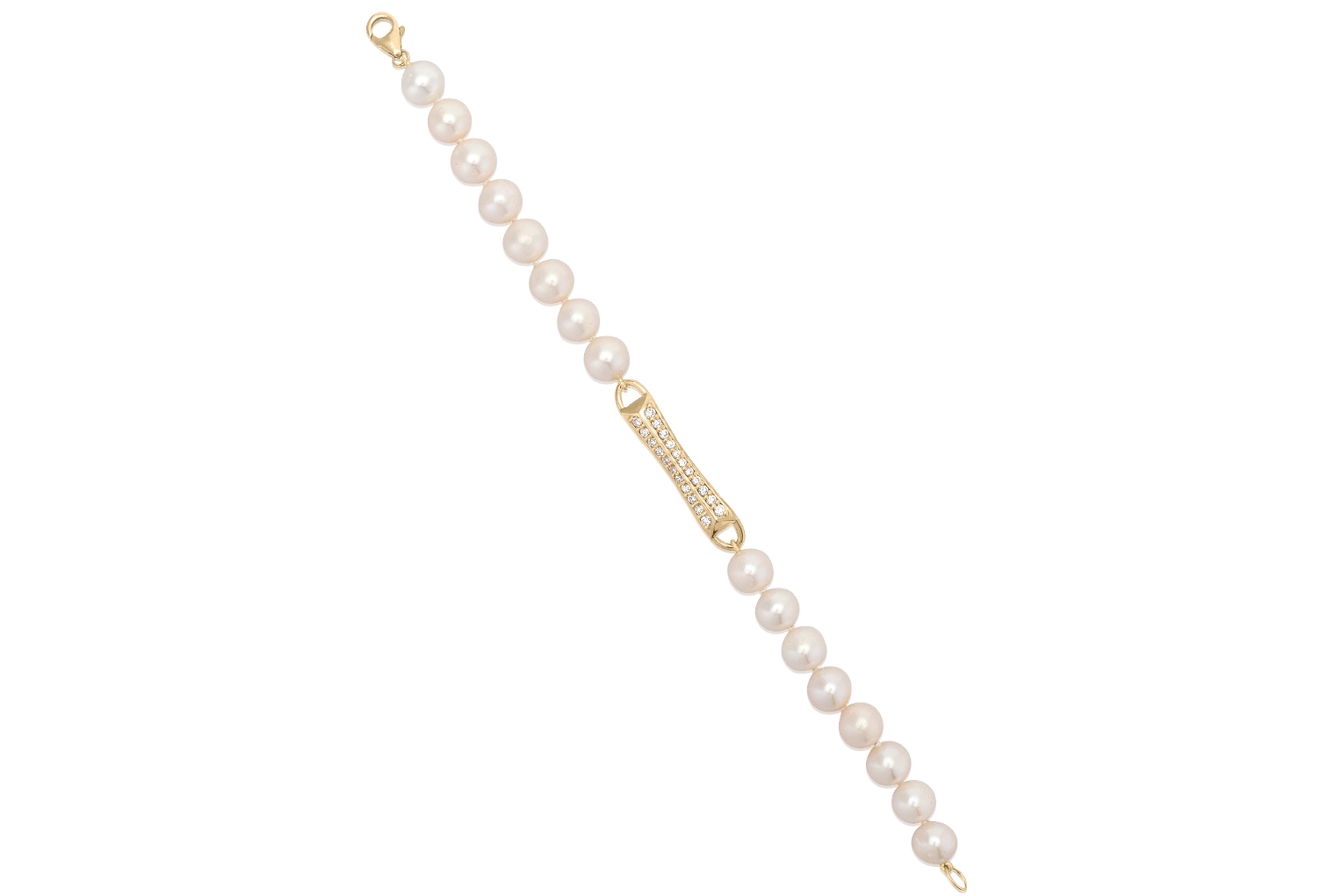 Neutral Ground Freshwater Pearl Diamond Bracelet