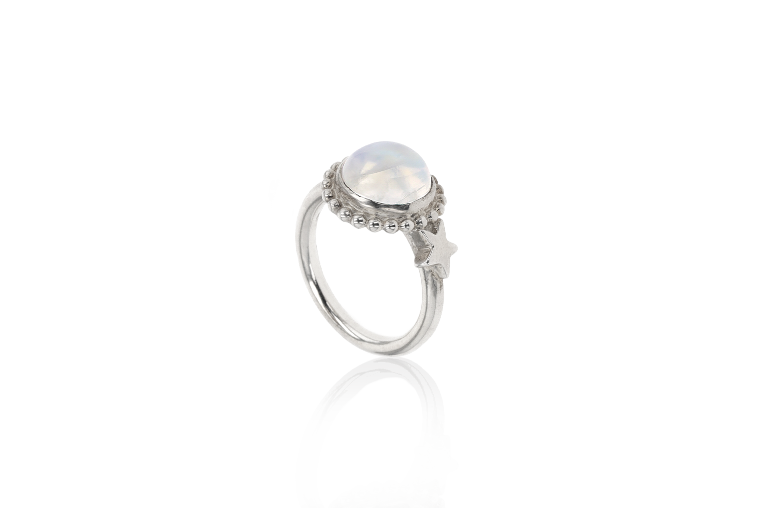 Crescent Moonstone Ring