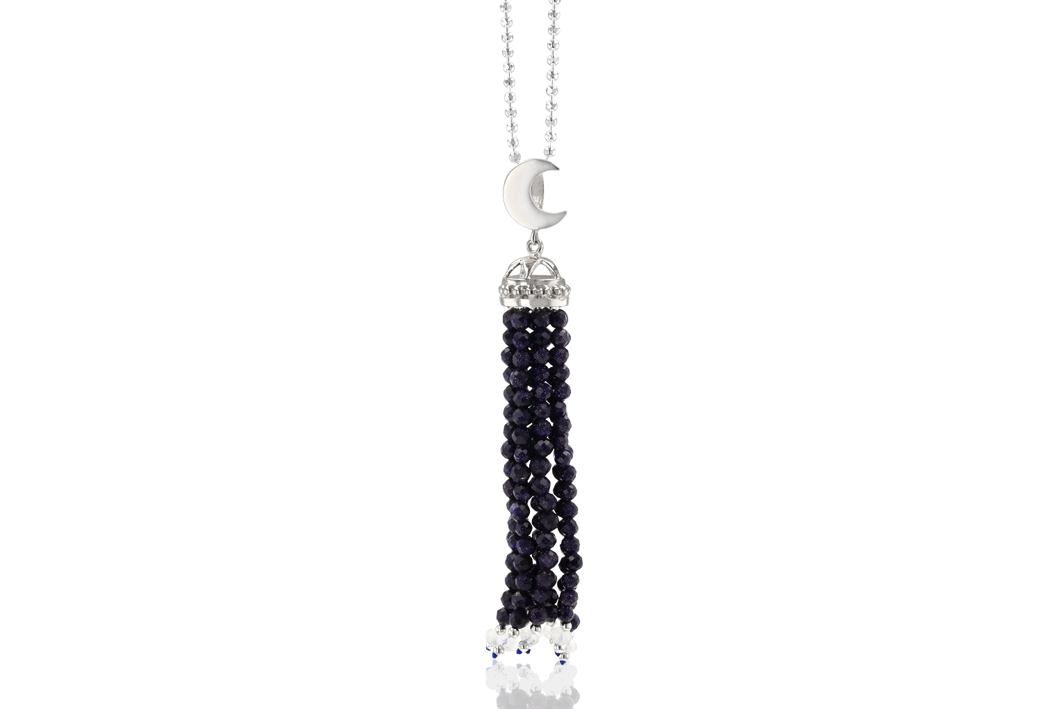 Crescent Starry Night Tassel Pendant