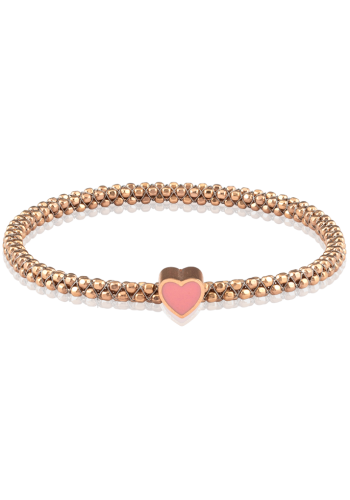 Halo Heart Slide Charm Bangle Rose Gold