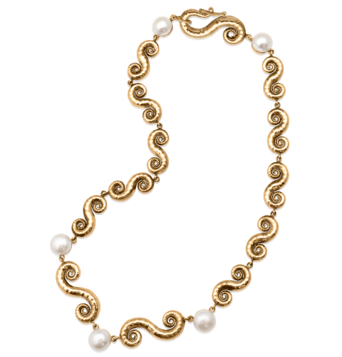 Spiral Shell Pearl Collar