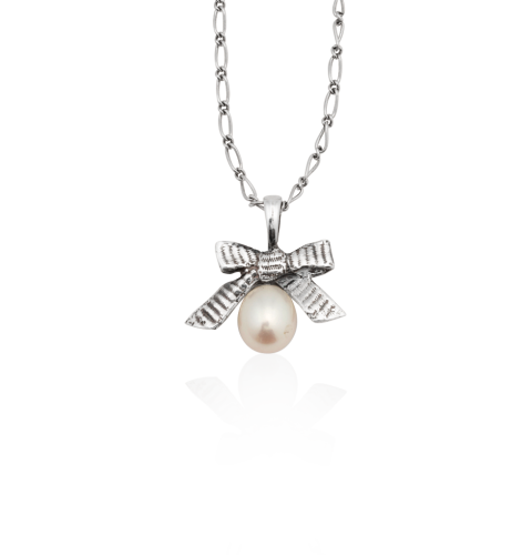 Petit Bow Pearl Pendant