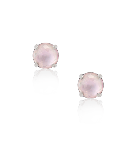 Pink Mother of Pearl Doublet Stud Earrings