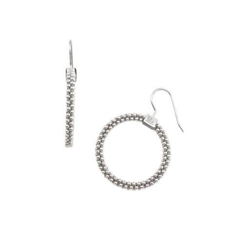 Halo Hoop Earrings Sterling Silver