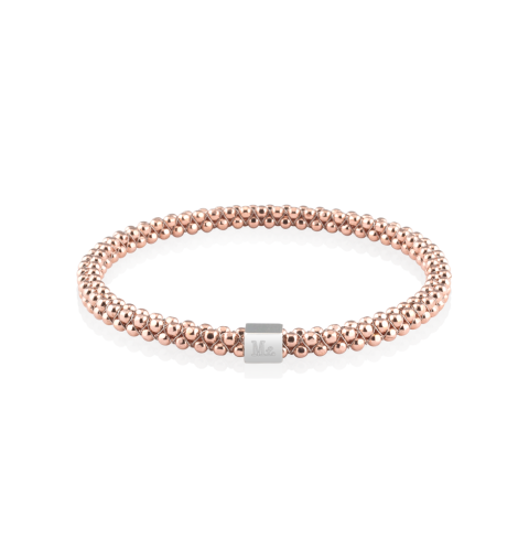 Halo Bangle Faceted Rose Gold