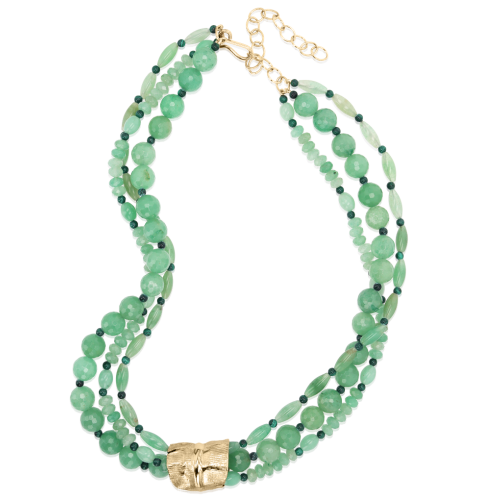 Banana Leaf Wrap Multistrand Necklace