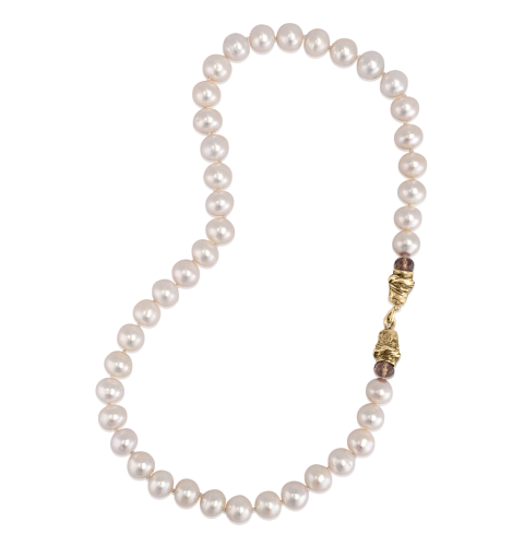 Knot Clasp on Freshwater Pearl Necklace