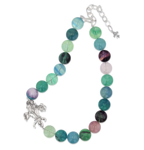 Iris Fluorite Gumball Necklace