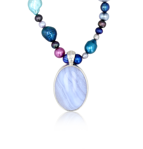 Pearl Enhancer Blue Agate Pendant