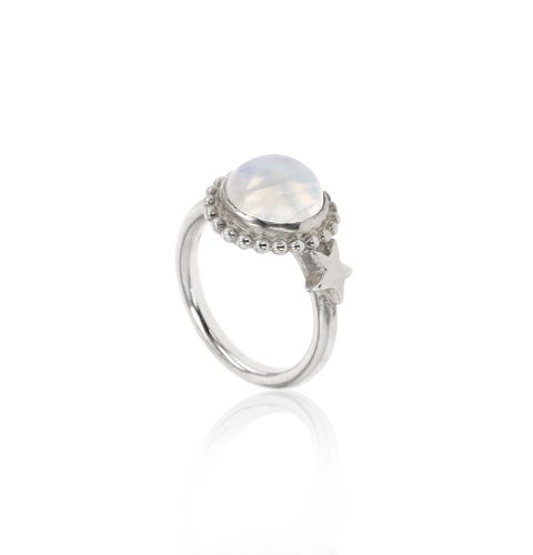 Crescent Moonstone Ring